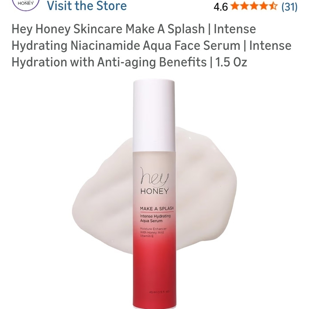 New! Hey Honey Make A Splash Intense Hydrating Aqua Serum